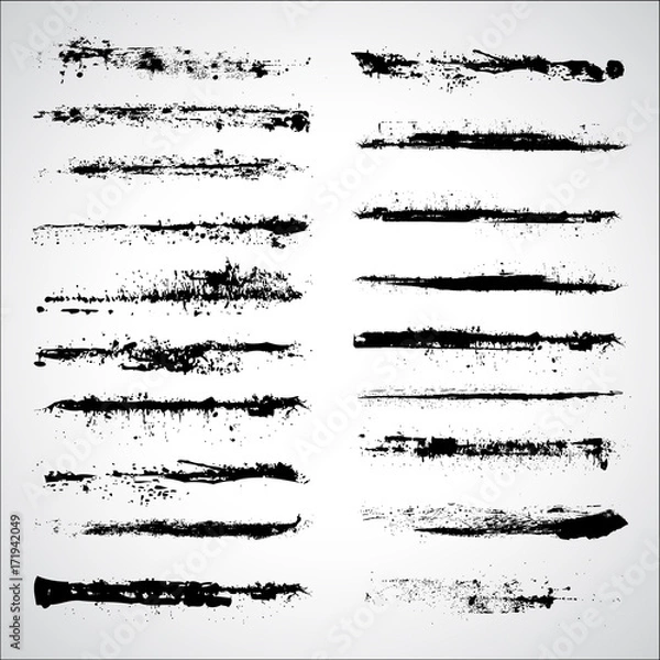 Fototapeta Set of Grunge Brush Strokes