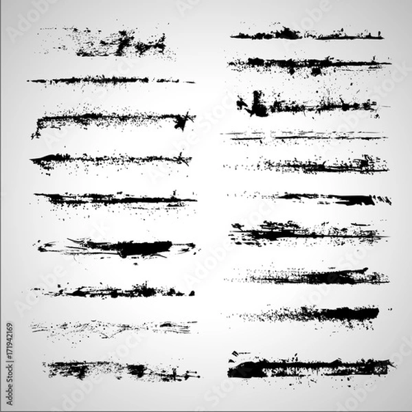 Fototapeta Abstract Grunge Brush Strokes Set