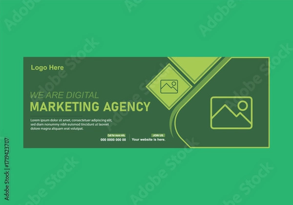 Fototapeta Digital Marketing Agency Banner: A visually compelling banner design for a digital marketing agency, showcasing clean lines, modern typography, and strategic layout for maximum impact