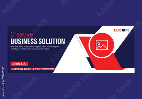 Fototapeta Creative Business Solution Banner: A visually engaging banner with clean lines and a vibrant color palette, showcasing the phrase Creative Business Solution in a modern design.
