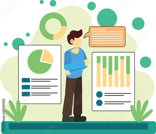 Obraz Business dashboard analysis illustration