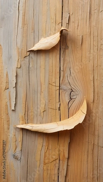 Fototapeta Weathered wood with peeling paint creates an abstract textured background image