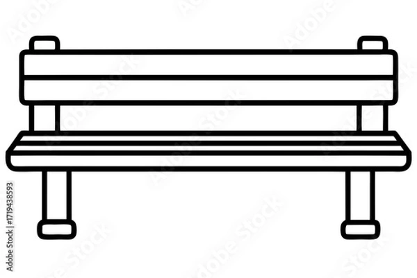 Obraz Black bench isolated on white