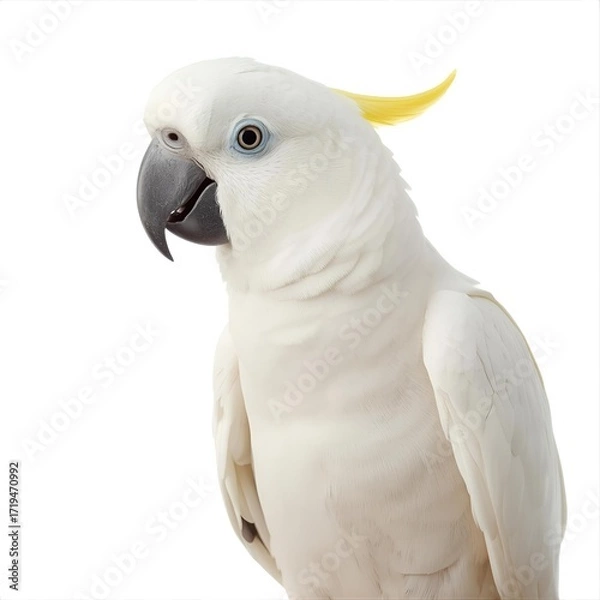 Obraz white parrot isolated white transparent background 