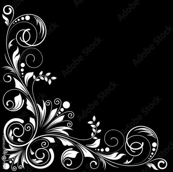 Obraz Retro Floral Design Corner - vector clip-art illustration