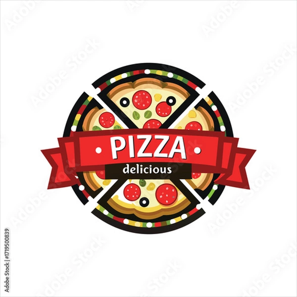 Fototapeta Pizza Logo Design – Delicious Food Branding Vector
