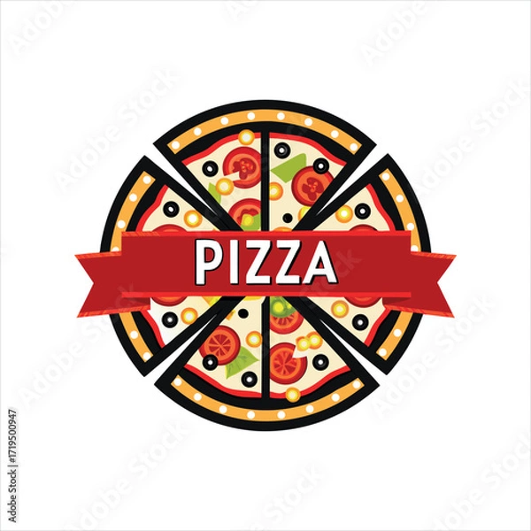 Fototapeta Pizza Logo Design – Delicious Food Branding Vector