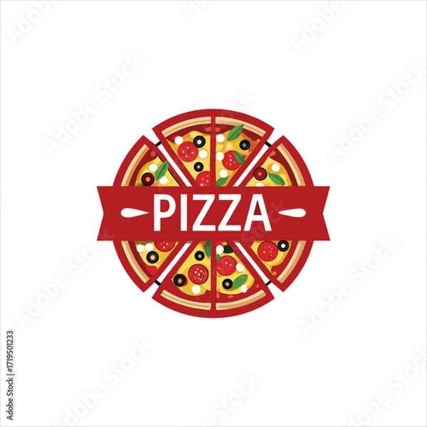 Fototapeta Pizza Logo Design – Delicious Food Branding Vector