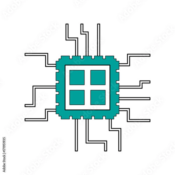 Fototapeta cpu chip icon image vector illustration design