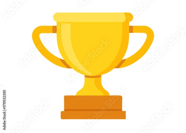 Obraz golden trophy cup isolated on white background .icon
