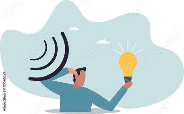 Fototapeta Active listening, communication skill to process information for job effectiveness, engage or aware on discussion or conversation.about a man and his life.
