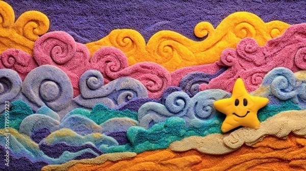 Obraz Colorful sculpted waves