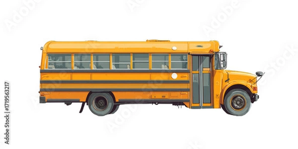 Obraz Side view of a bright yellow school bus