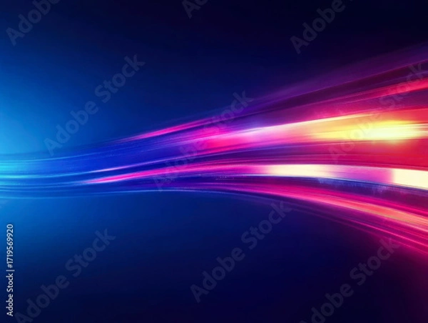 Fototapeta Vector glowing lines air flow effect. Speed connection background.
