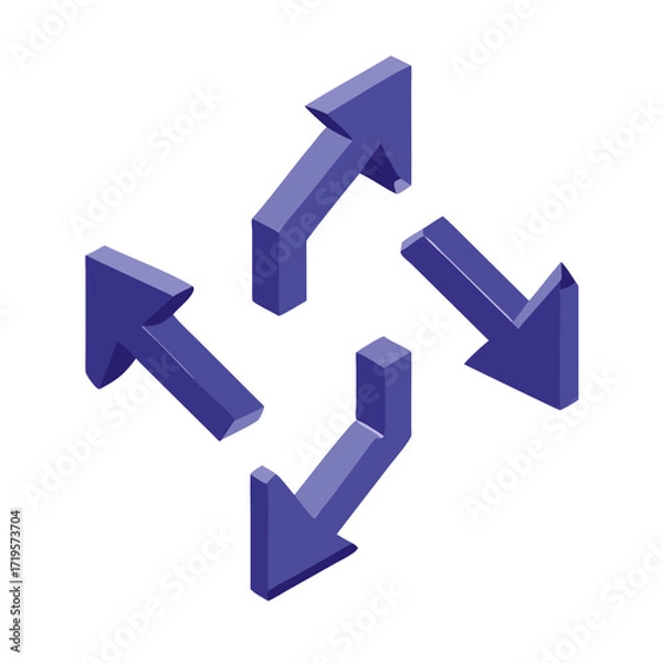 Obraz arrows (from 3D arrows set).
Blue 3d arrows collection with different directions and styles for design projects