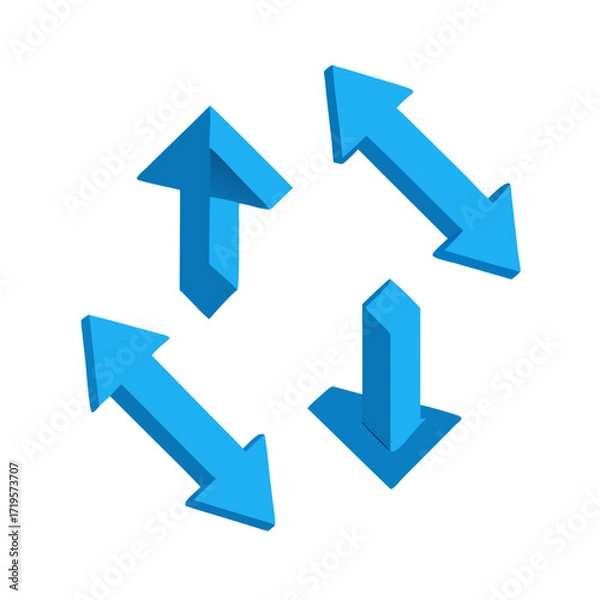 Obraz arrows (from 3D arrows set).
Blue 3d arrows collection with different directions and styles for design projects