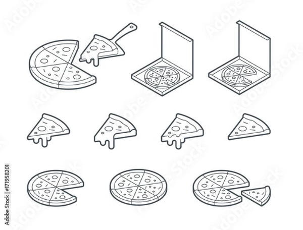 Obraz Pizza icons