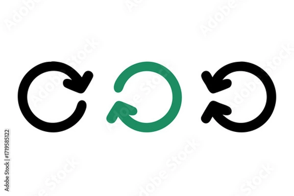 Fototapeta circle arrow icon set. circular arrow icon, refresh, reload, rotation. Repeat and reload icons set , Reuse Ecology Organic Product Pictogram. Circle Arrows. Isolated Vector Illustration.icon