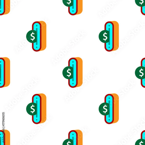 Fototapeta Insert Coin Icon Seamless Pattern M_2509002