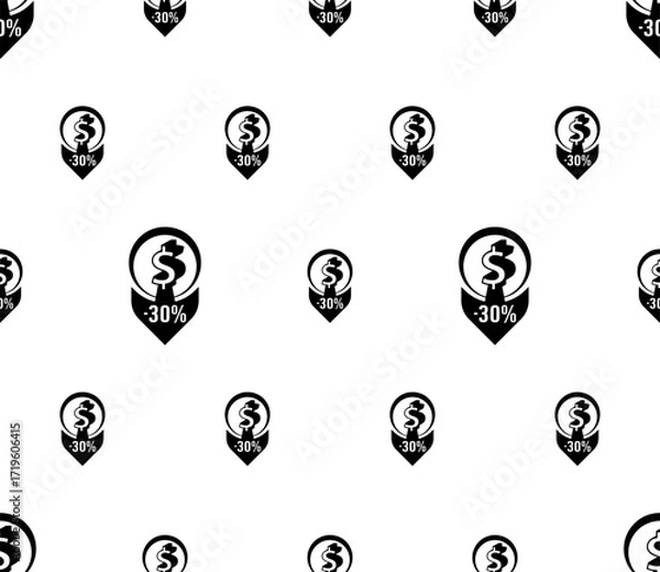 Fototapeta Price Change Icon Seamless Pattern M_2509003