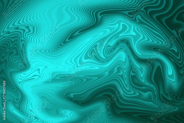 Fototapeta Abstract turquoise swirls create a mesmerizing and fluid marblelike pattern