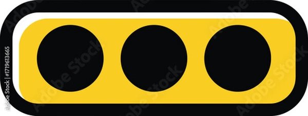Fototapeta Simple yellow traffic light with three black circles