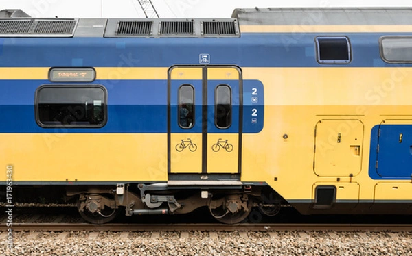 Obraz The door for bike in Intercity train,Netherlands