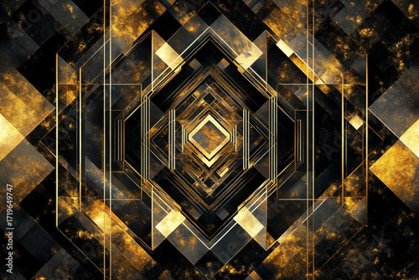 Fototapeta A geometric creative pattern with geometric colorful shapes generative ai