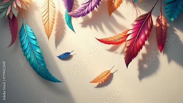 Obraz Graceful paper feathers in soft light.