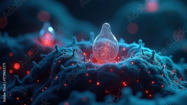 Fototapeta Visual Representation of Targeted Therapy and Cellular Interaction