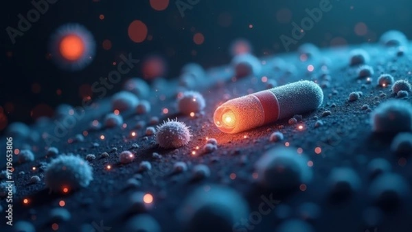 Fototapeta Advanced Targeted Therapy Concepts Represented by Futuristic Pill