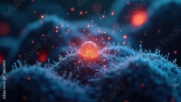 Fototapeta Abstract Representation of Targeted Therapy in Medical Research