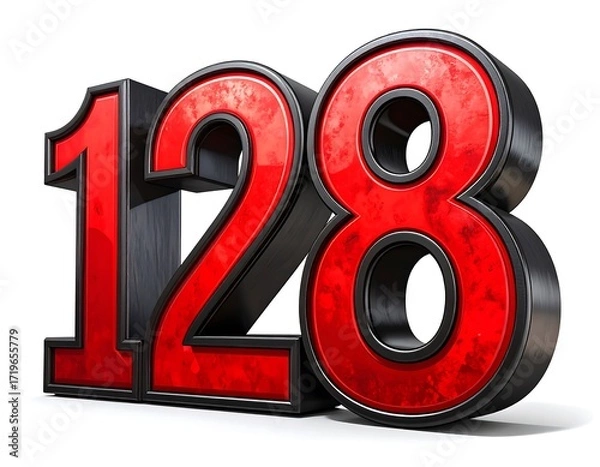 Obraz Bold red and black 3D number