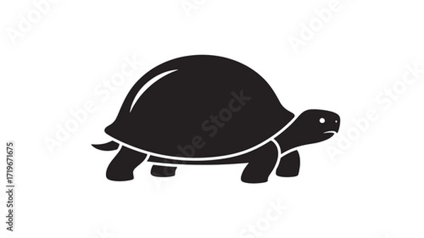 Obraz Tortoise silhouette icon simple design black and white Isolated on white background