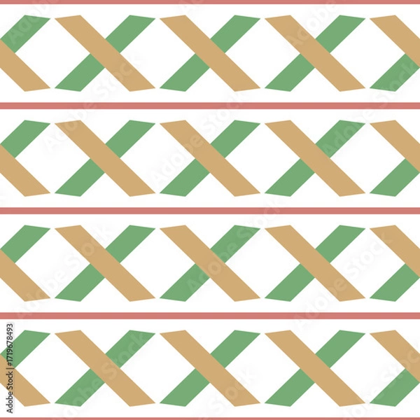Obraz Abstract Green and Brown Geometric Pattern