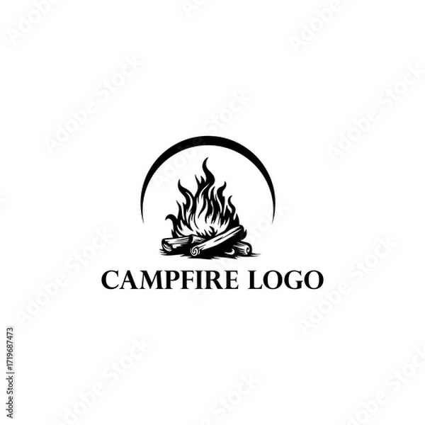 Obraz camp fire logo