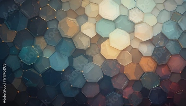 Fototapeta Modern Abstract Hexagon Geometry Background for Futuristic and Stylish Design Projects