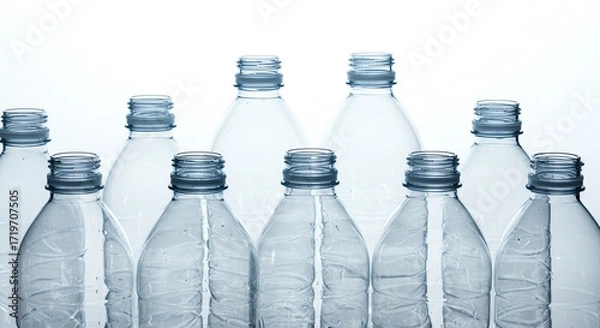 Obraz Plastic bottles row with transparent background