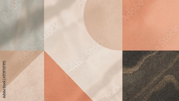 Fototapeta Abstract Geometric Composition with Earthy Tones and Soft Shadows