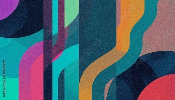 Fototapeta Abstract Colorful Composition: A Symphony of Shapes and Hues