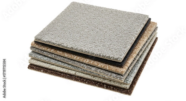 Obraz Stacked brown, gray carpet swatches shows textured surface. Excellent for interiors, design mockups, branding, and textures.