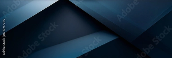 Fototapeta Banner. Abstract background, smooth gradients with dark colors, navy blue, charcoal grey, deep teal, flowing geometric shapes, clean and modern design, soft glowing light effects.