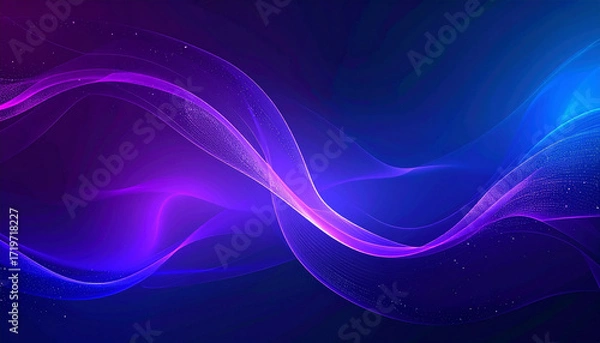 Fototapeta Abstract overlay color blue purple glow gradient background. Ultraviolet glow on a dark abstract background. Empty wallpaper template.