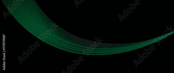 Fototapeta Green drapery silk fabric luxury background. Wavy abstract satin cloth vector texture pattern. Smooth shiny drape material curtain. Elegant velvet curve motion image realistic horizontal design.
