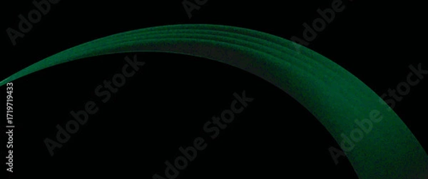 Fototapeta Green drapery silk fabric luxury background. Wavy abstract satin cloth vector texture pattern. Smooth shiny drape material curtain. Elegant velvet curve motion image realistic horizontal design.