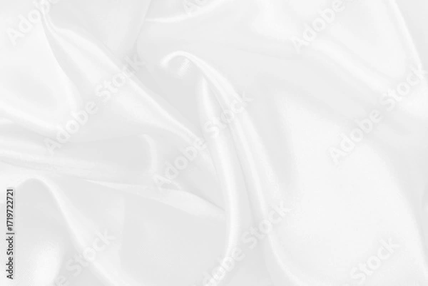 Fototapeta White fabric texture background, detail of silk or linen pattern.