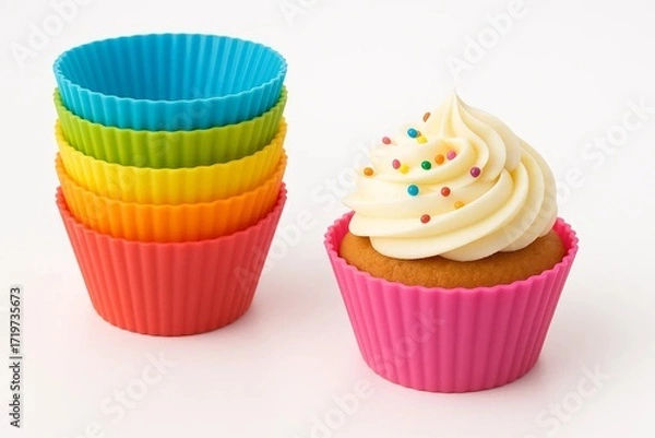Obraz Silicone Cupcake Mold for Baking and Culinary Mockup