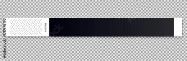 Fototapeta Wristband bracelet event access. Mock up template paper hand band. Sticky hand entrance event paper bracelet isolated.