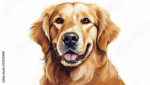 Obraz golden retriever dog isolated on white background