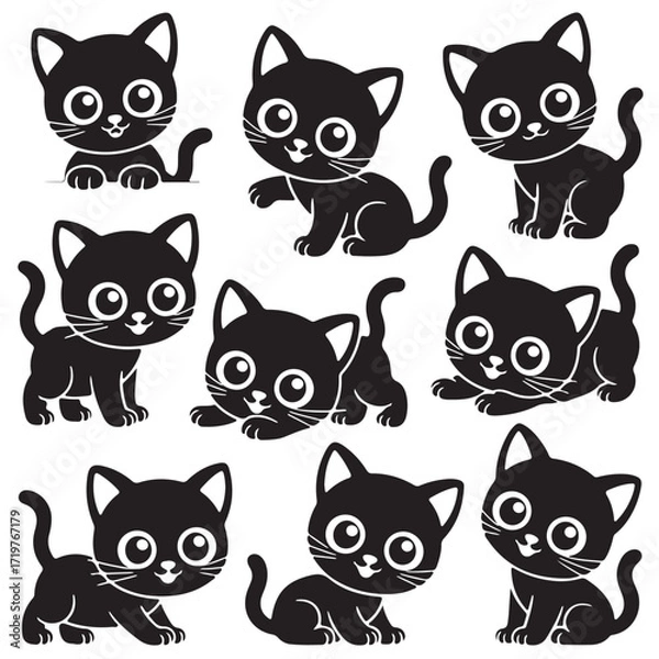 Obraz  Cartoon Kitten Clip Art Bundle